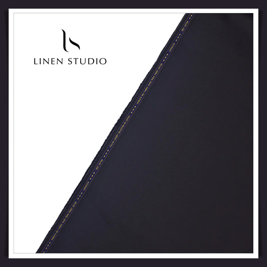 Luthai 100% Luxury Cotton Satin Shirting - Dark Purply Blue (NEW)