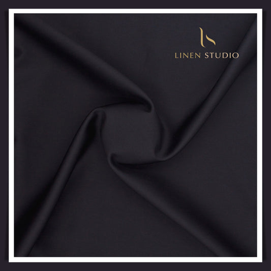 Luthai 100% Luxury Cotton Satin Shirting - Dark Purply Blue (NEW)
