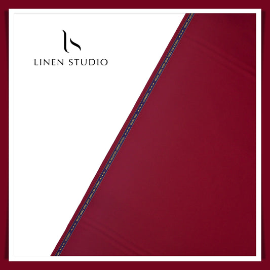 Luthai 100% Luxury Cotton Satin Shirting - Wine Red (NEW)