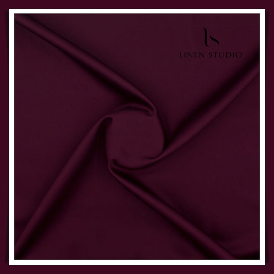 Luthai 100% Luxury Cotton Satin Shirting - Magenta Red (NEW)