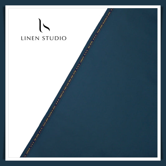 Luthai 100% Luxury Cotton Satin Shirting - Cyan Blue (NEW)