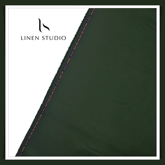 Luthai 100% Luxury Cotton Satin Shirting - Timber Green (NEW)