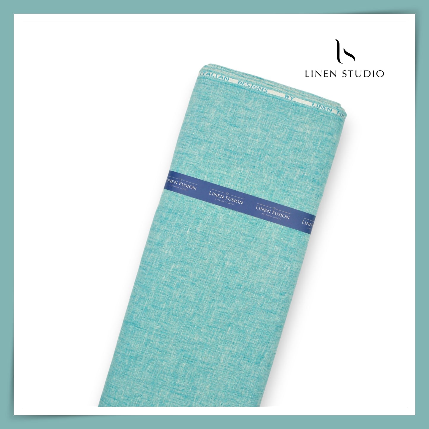 Fusion Fabric by Linen Fiesta, Cotton 70% & Linen 30% - Neptune Blue (NEW)
