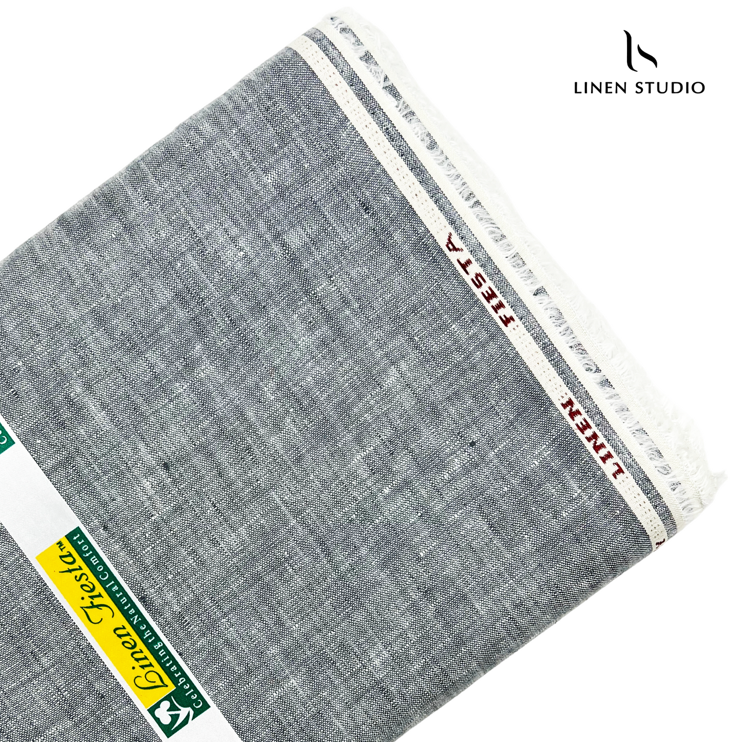 Linen Fiesta 60 Lea Plain Shirting - Dual Tone Grey (NEW)