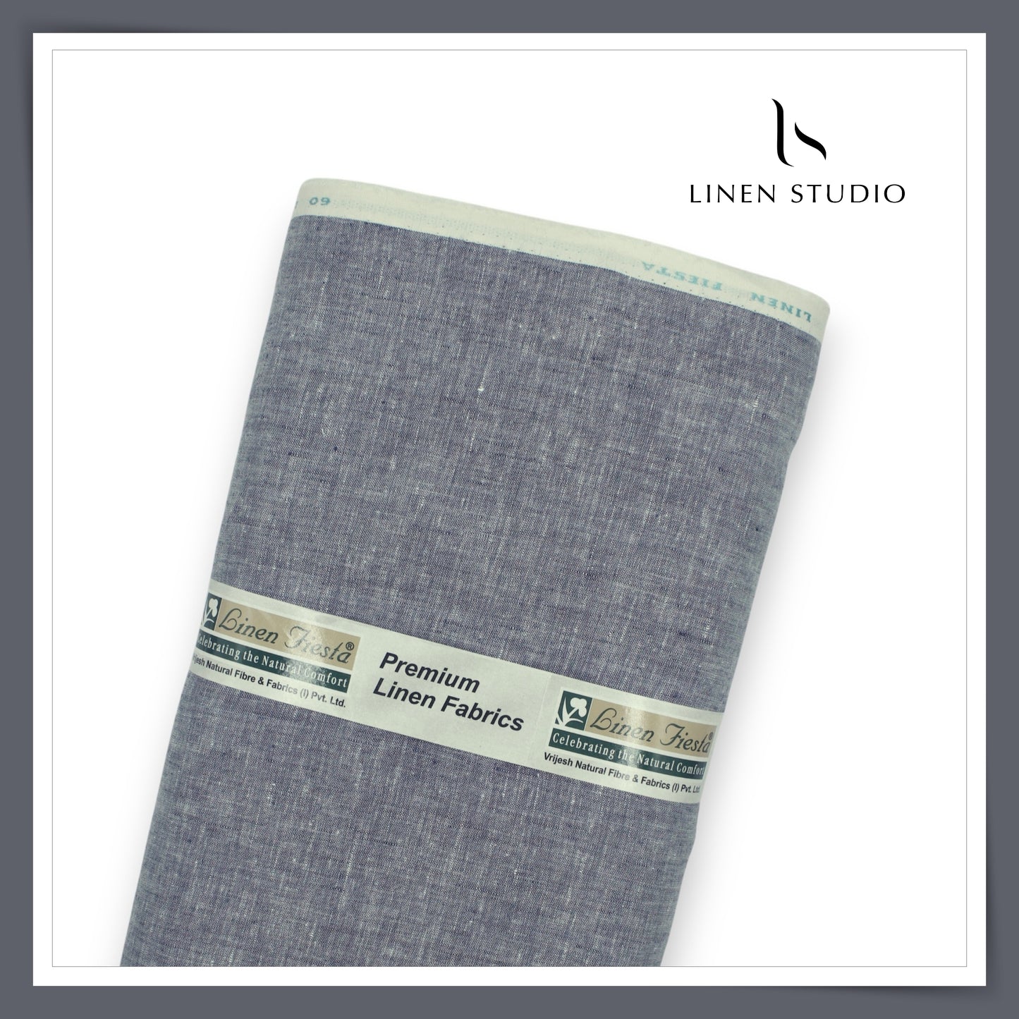 Linen Fiesta 60 Lea Plain Shirting - Purplish Blue (Fastest Selling)