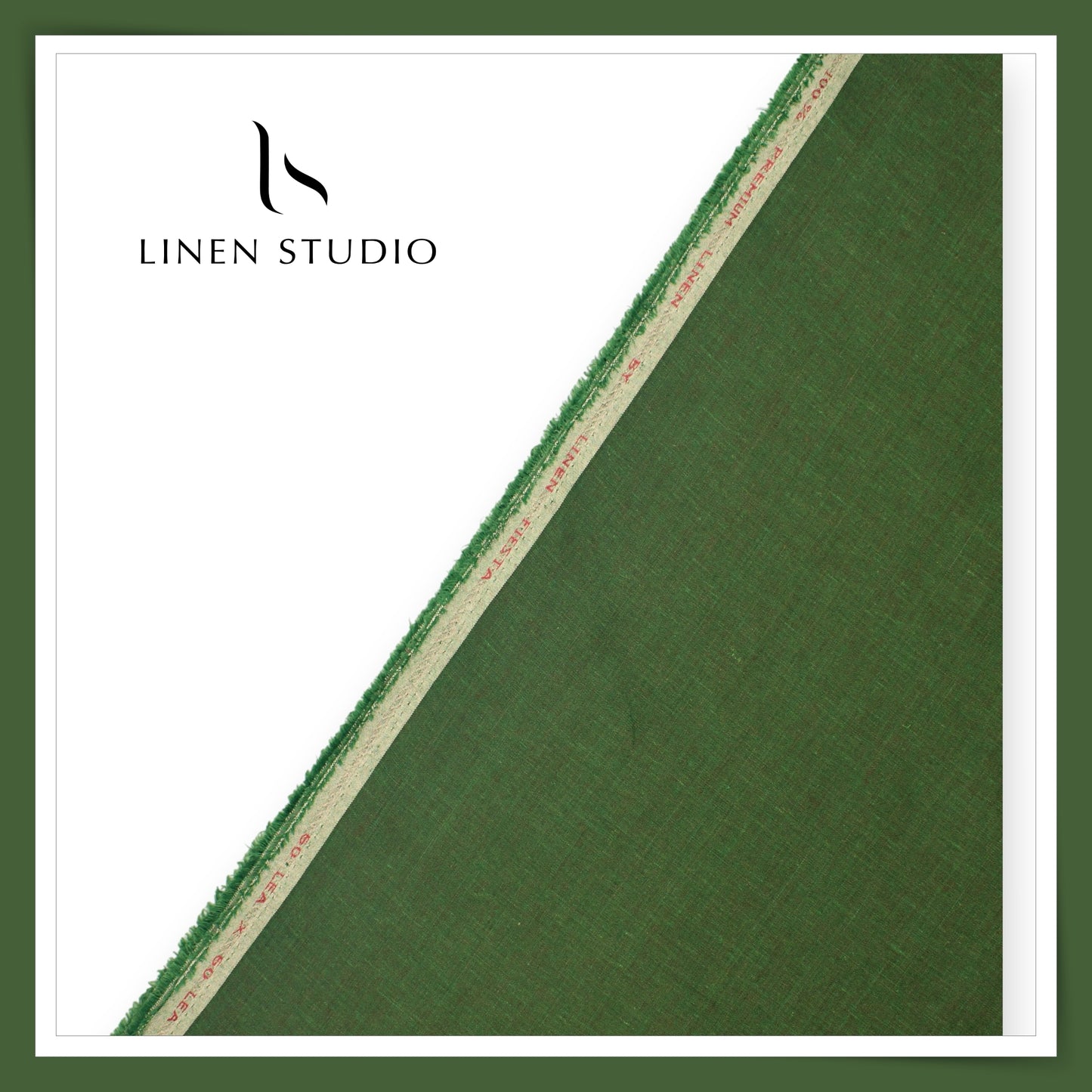 Linen Fiesta 60 Lea Plain Shirting - Hippie Green (Fastest Selling)
