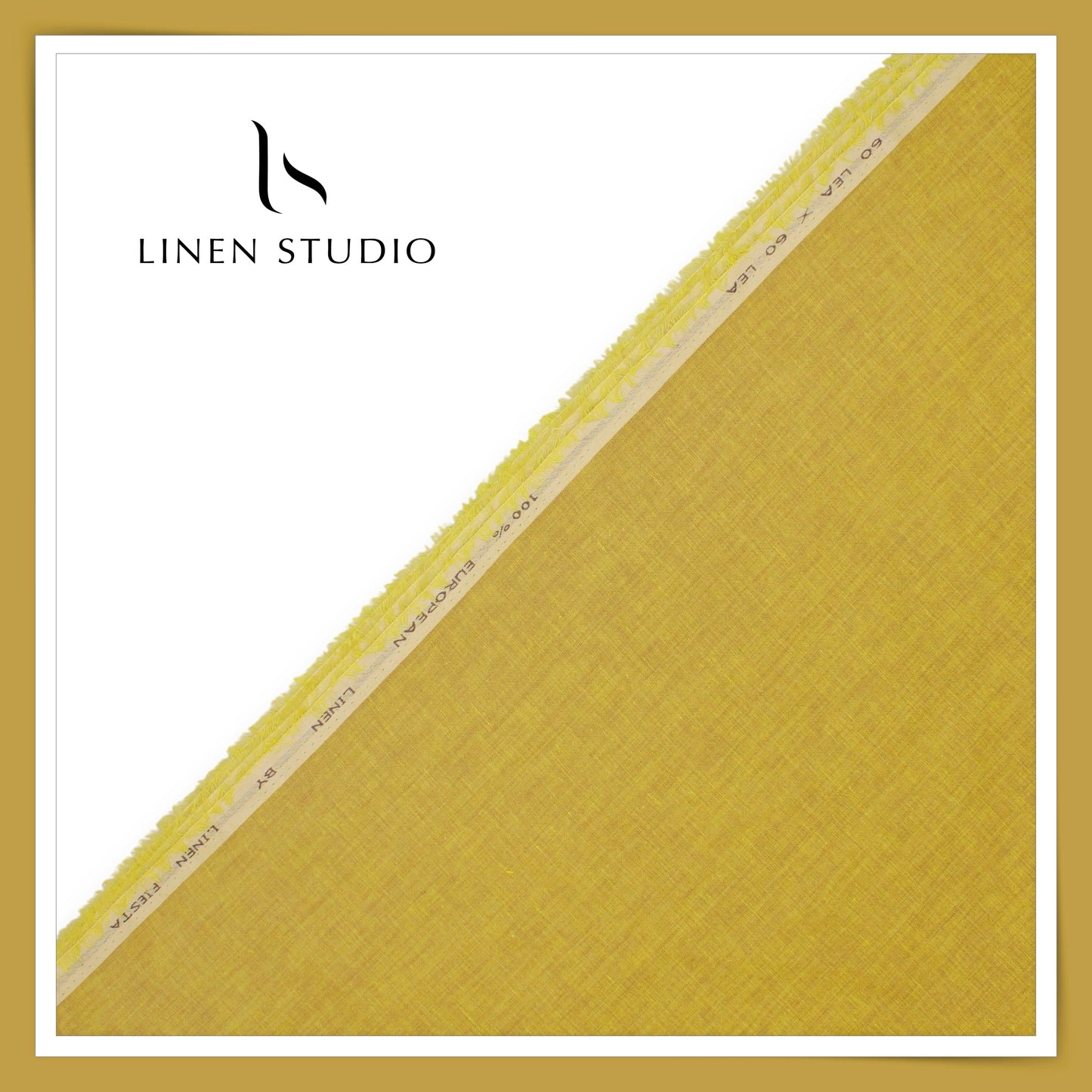 Linen Fiesta 60 Lea Plain Shirting - Golden Yellow (Fastest Selling)
