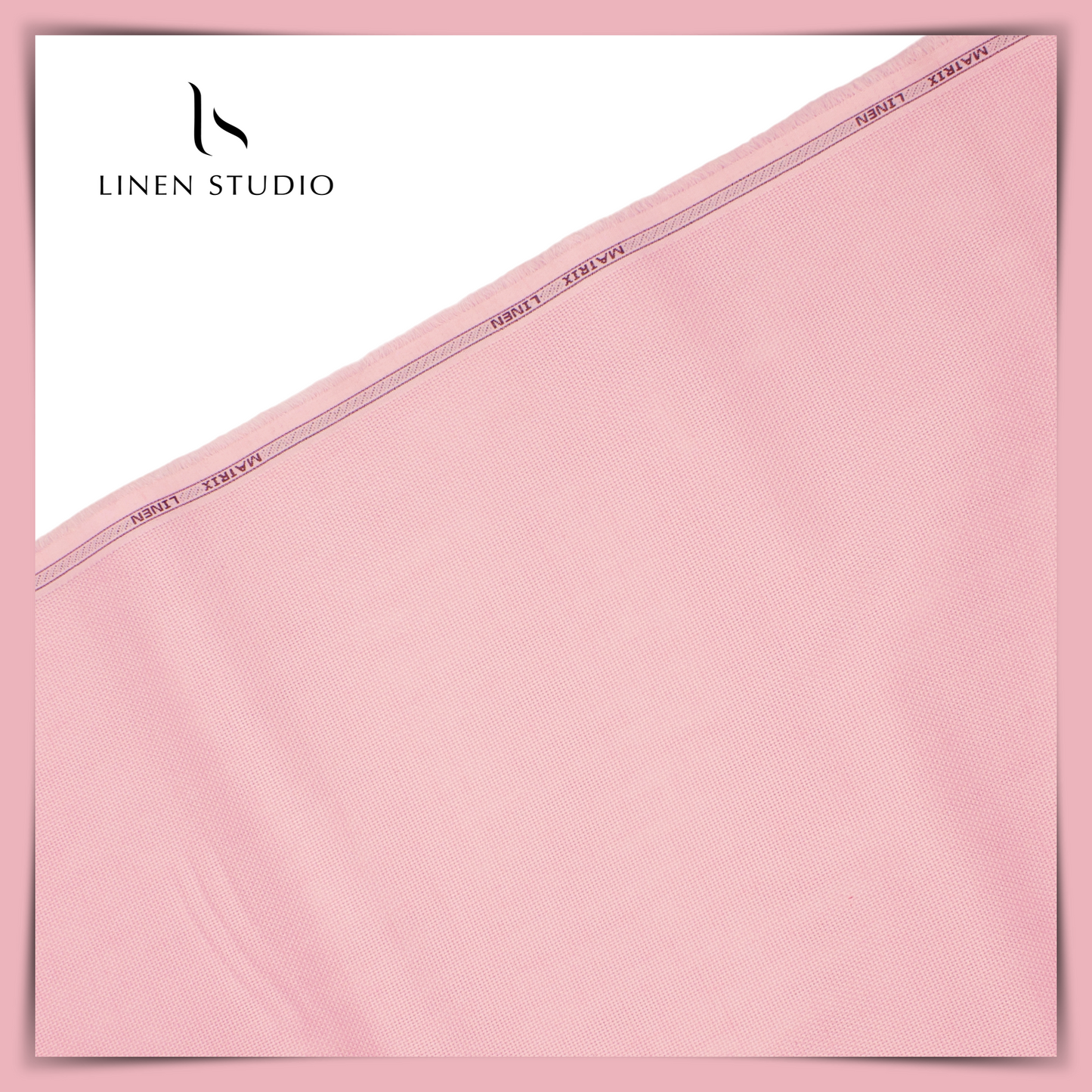 Netted Poly-Viscose Fabric - Pink - Linen Studio