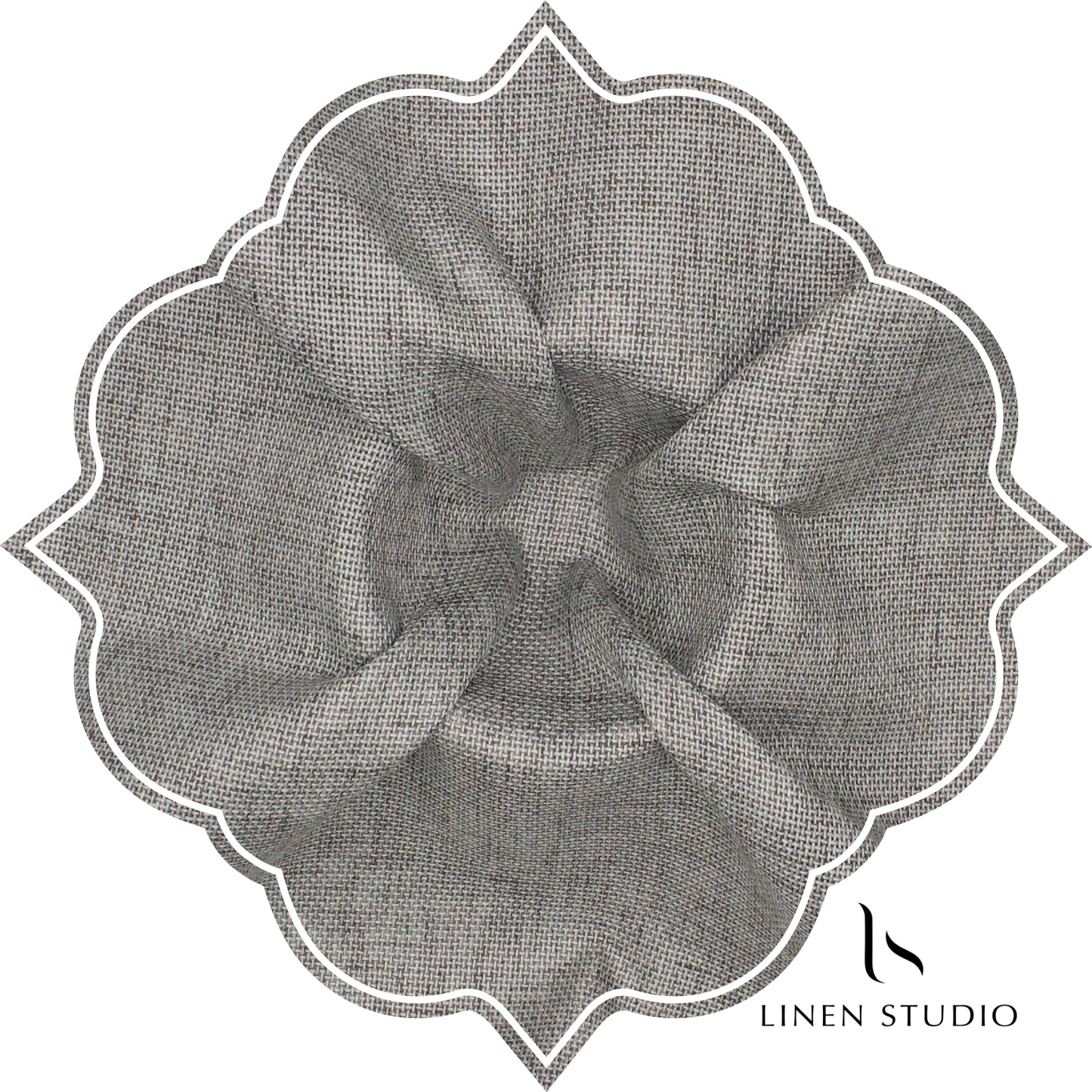 Netted Poly-Viscose Fabric - Grey - Linen Studio