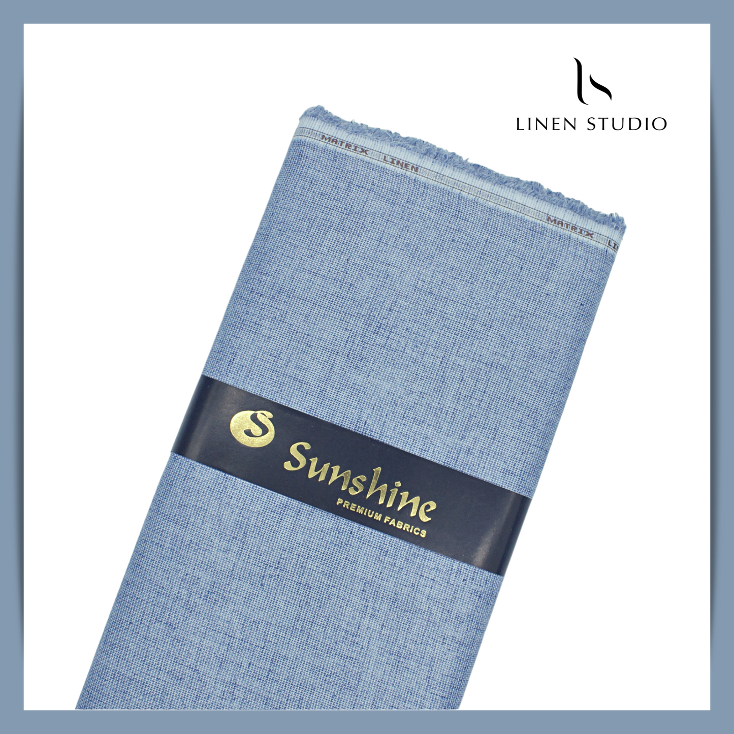 Netted Poly-Viscose Fabric - Blue - Linen Studio