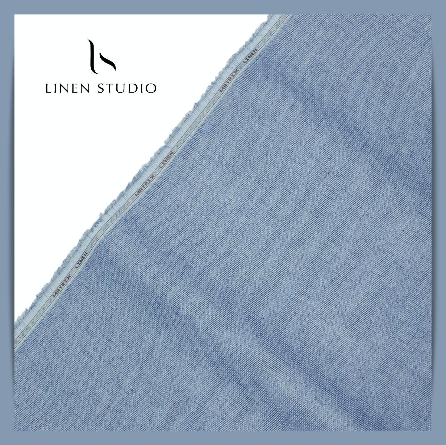Netted Poly-Viscose Fabric - Blue - Linen Studio