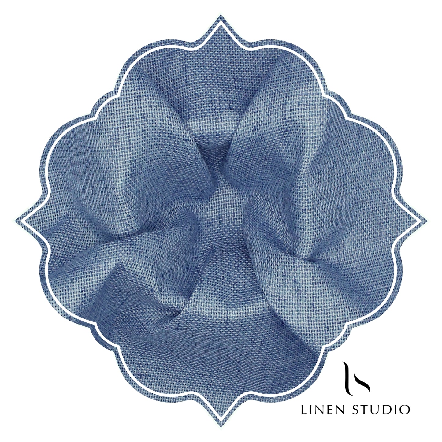 Netted Poly-Viscose Fabric - Blue - Linen Studio
