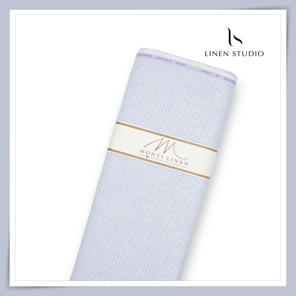 Tessitura Monti 70 Lea Shirting - Blue & White Gingham Checks (NEW) (Fastest Selling)