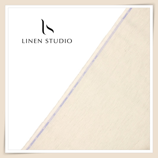 Tessitura Monti 70 Lea Shirting - Ivory Cream with Beige Stripes (NEW) (Fastest Selling)