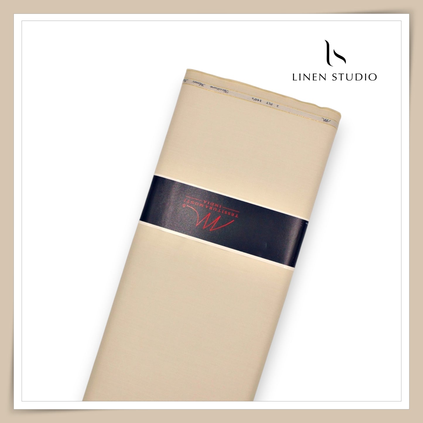 Tessitura Monti 2 PLY 140's Finest Supima Cotton TWILL Shirting - Abode Beige (NEW)