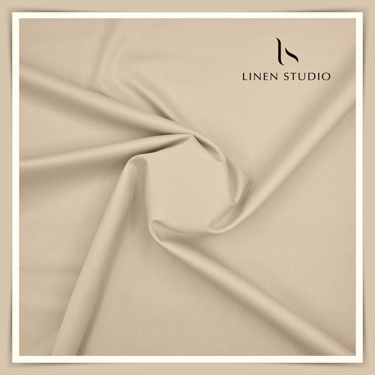 Tessitura Monti 2 PLY 140's Finest Supima Cotton TWILL Shirting - Abode Beige (NEW)