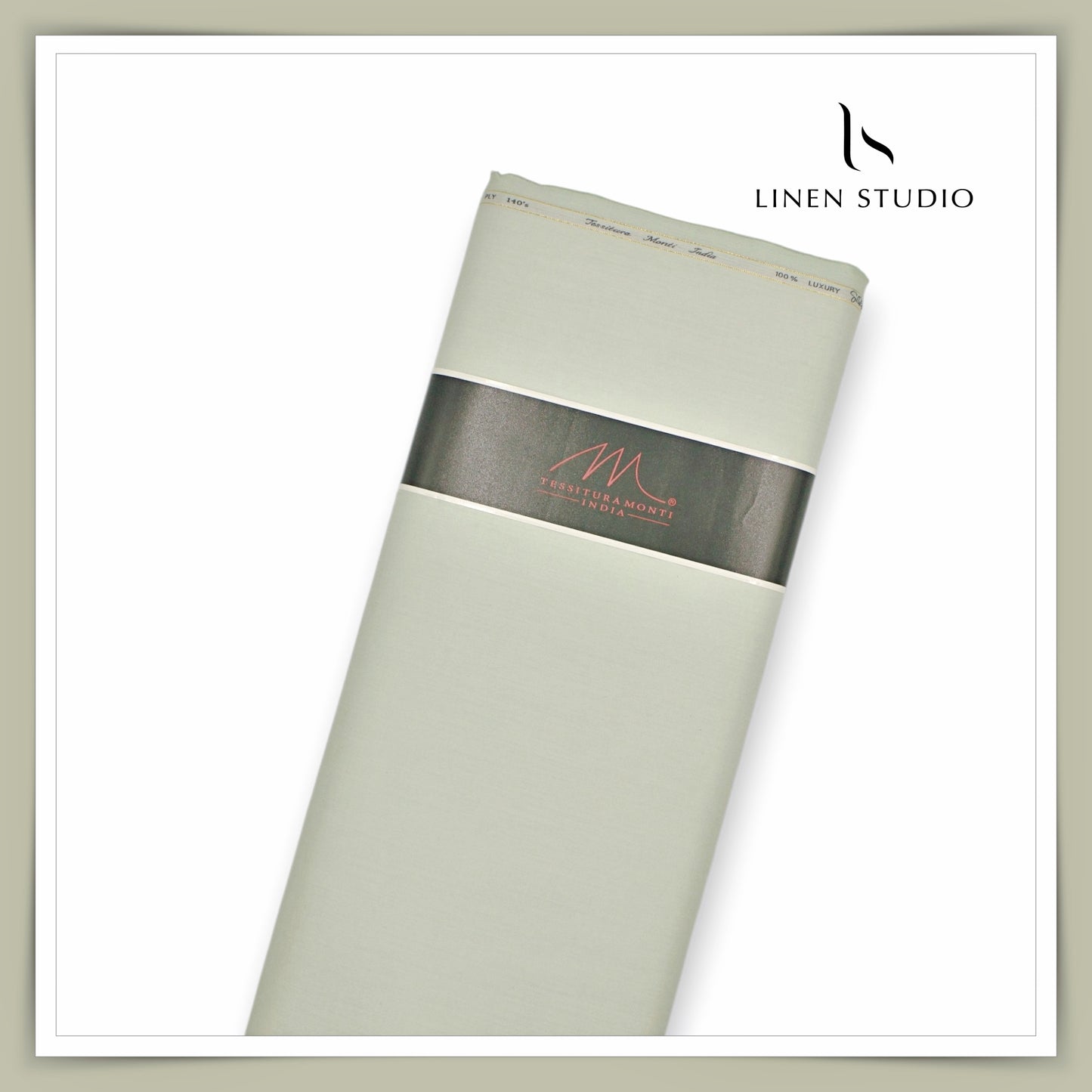 Tessitura Monti 2 PLY 140's Finest Supima Cotton TWILL Shirting - Foggy Greenish Grey (NEW)