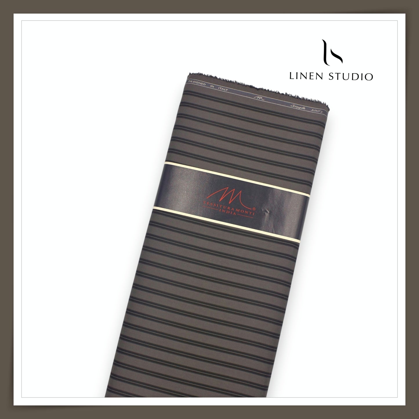 Tessitura Monti 100% Superfine 100's Giza Cotton Shirting - Classic Dark Grey Stripes (NEW) (Most Liked)