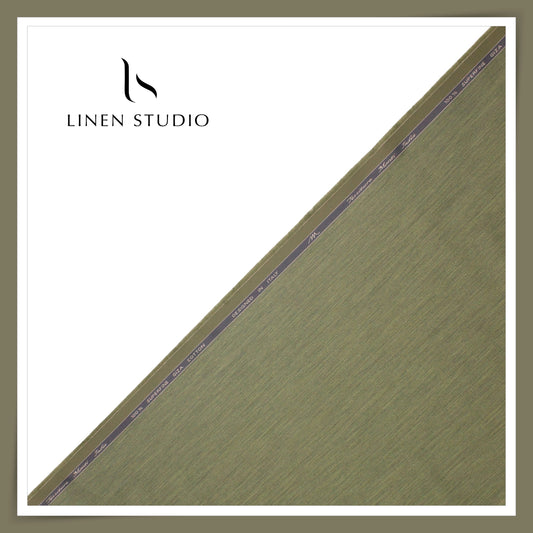 Tessitura Monti 100% Superfine 80's Giza Cotton Shirting - Melange Green (NEW) (Limited Stock)