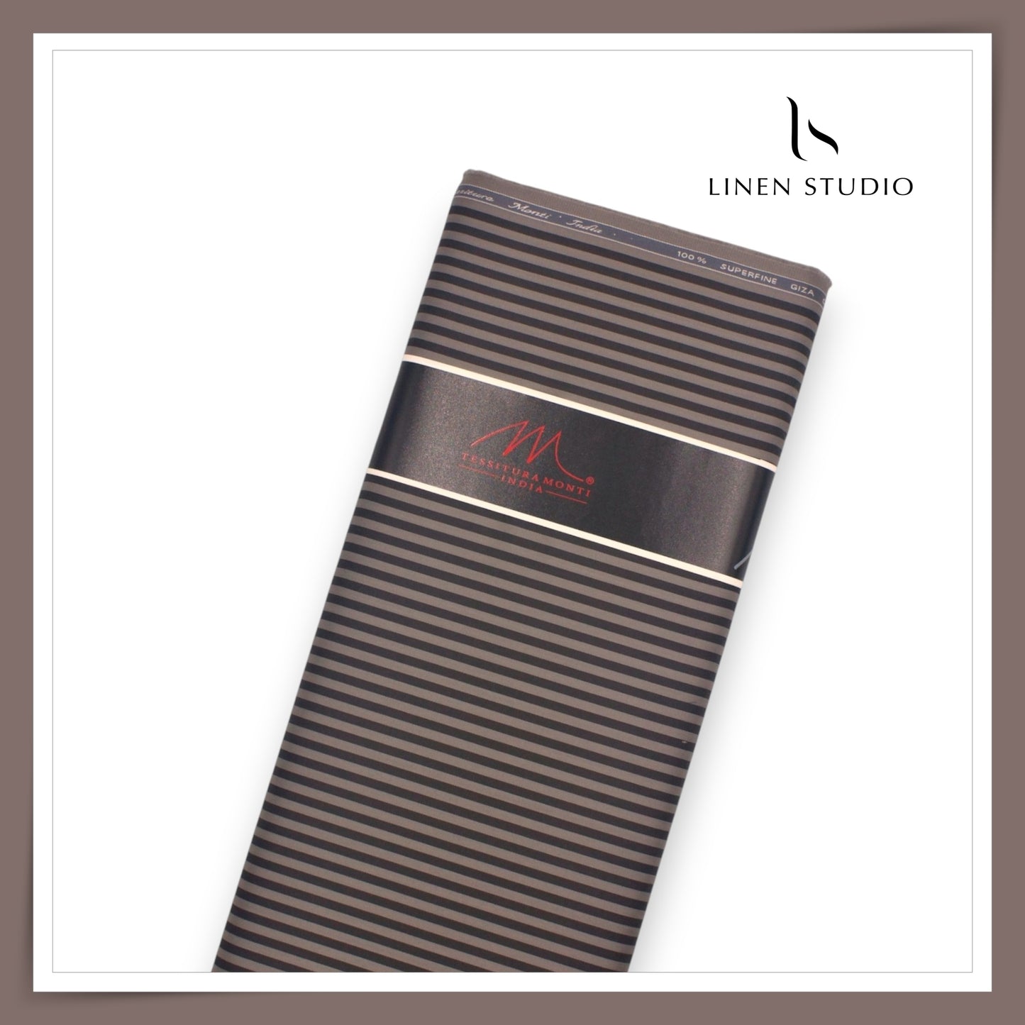 Tessitura Monti 100% Superfine 70's Giza Cotton Shirting - Metallic Stripes (NEW)