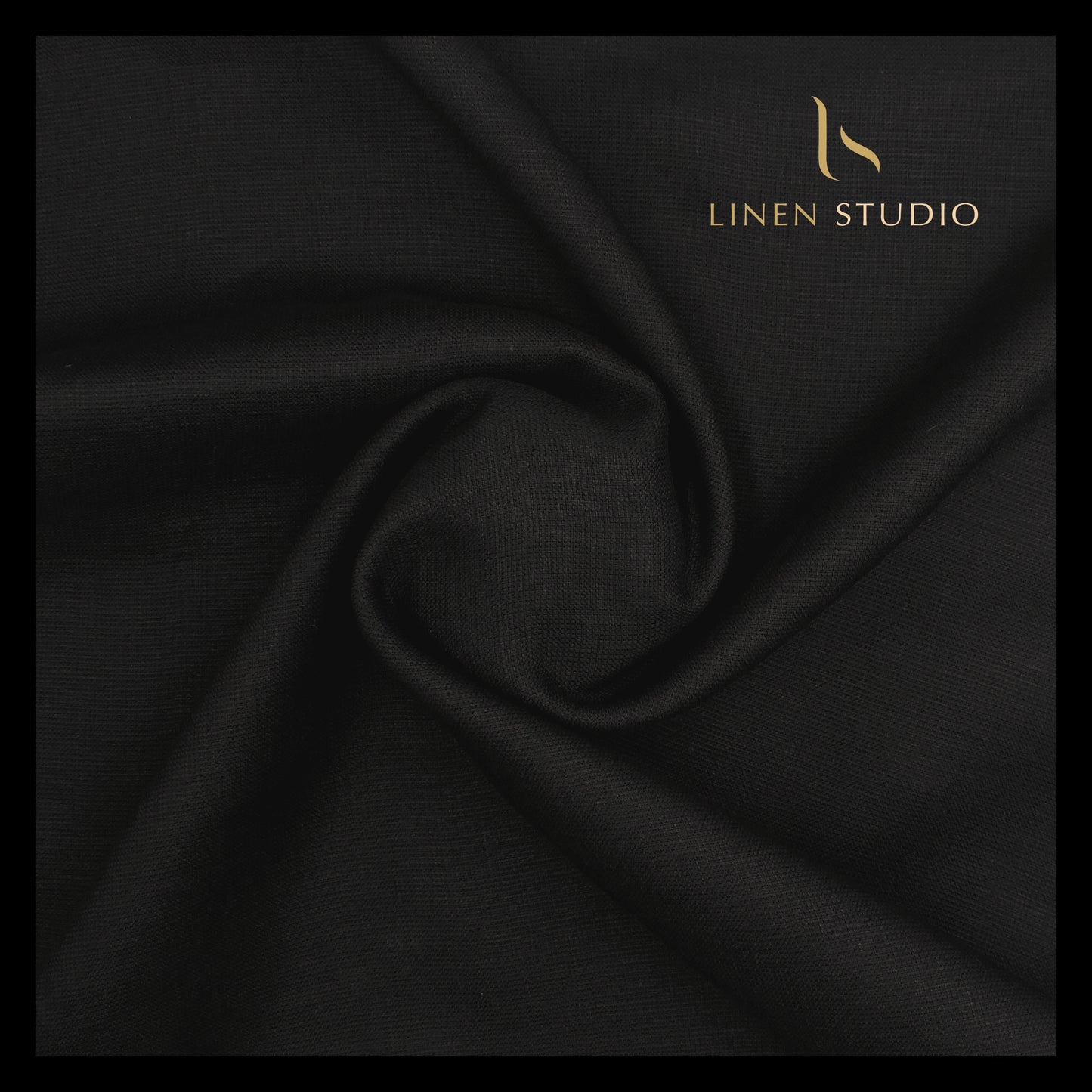 Feather Black Netted Burgoyne - Pure Linen 70 Lea - Linen Studio