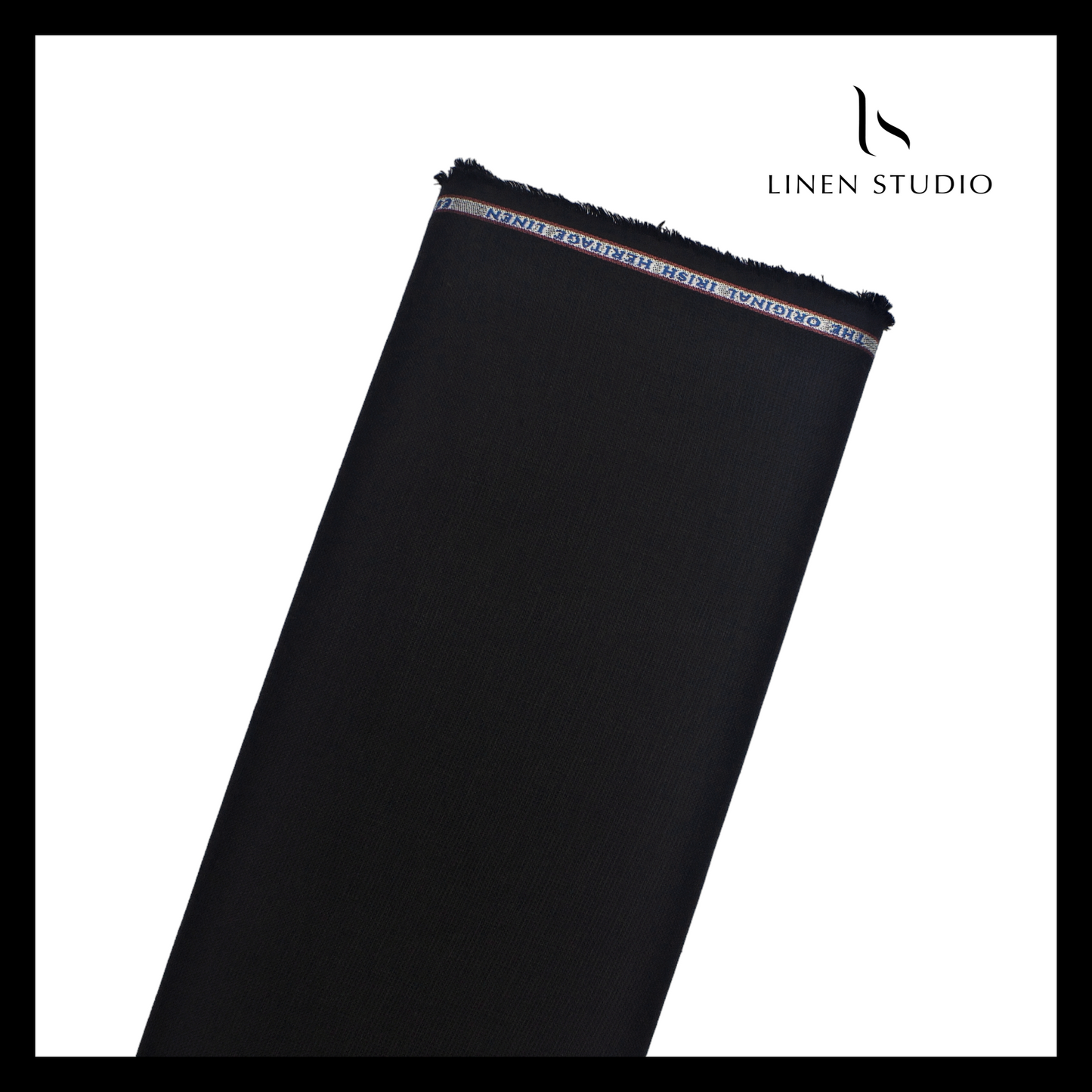 Feather Black Netted Burgoyne - Pure Linen 70 Lea - Linen Studio