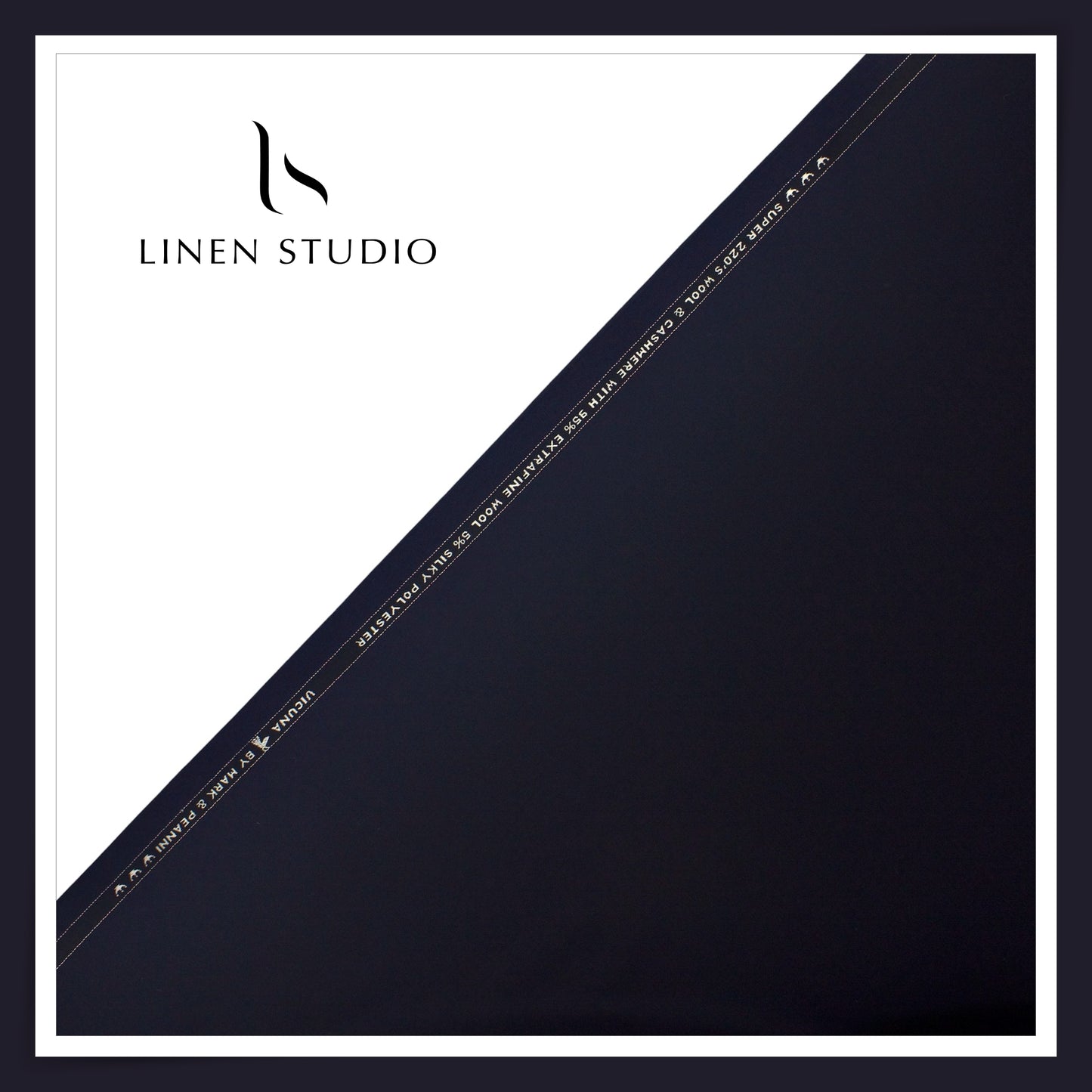 220's Wool & Cashmere Super Luxury Suiting by Mark & Peanni - Dark Blue (NEW) (HIGHEST QUALITY)