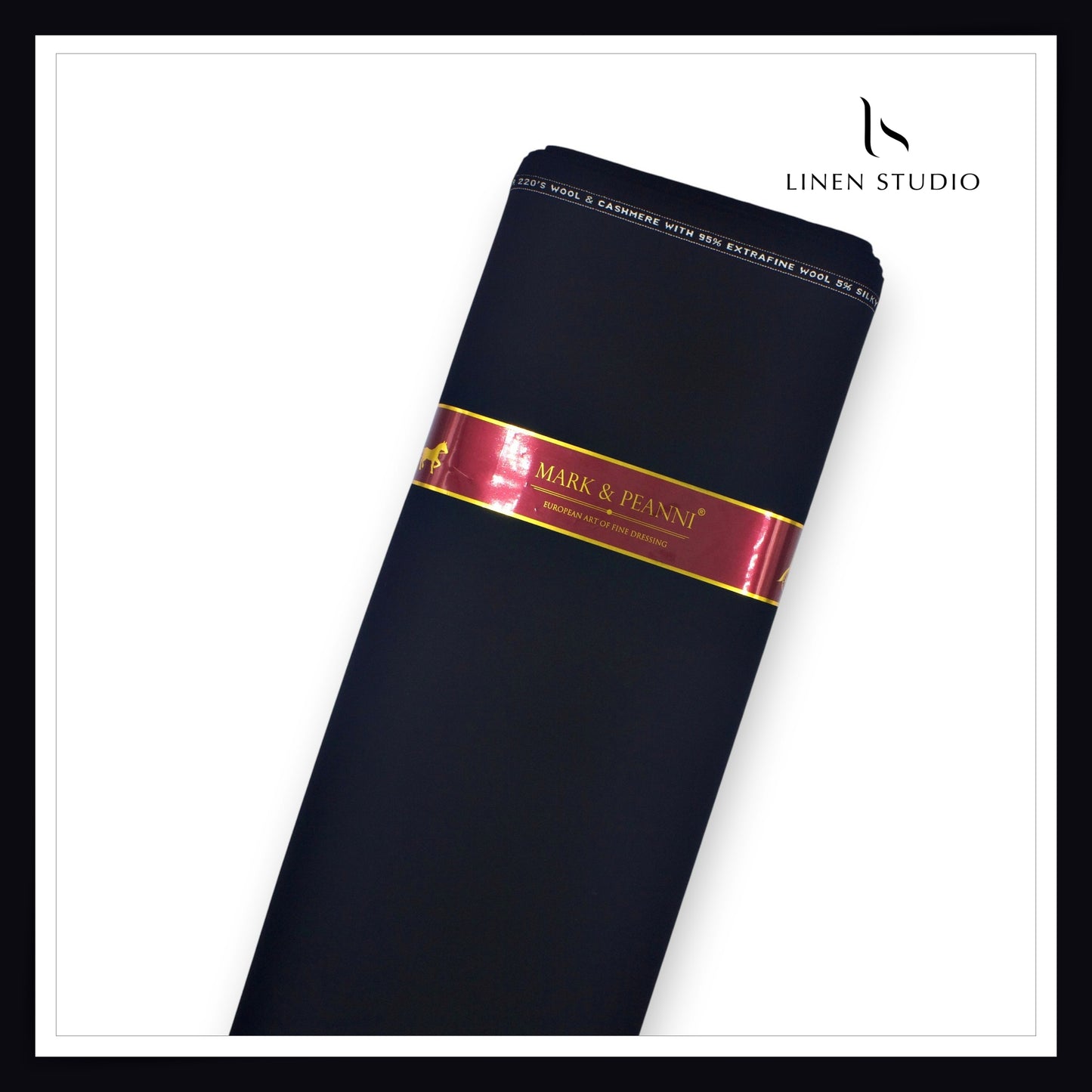 220's Wool & Cashmere Super Luxury Suiting by Mark & Peanni - Carbon Black (NEW) (HIGHEST QUALITY)