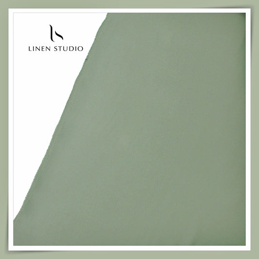 Premium Self Striped Lachka Wrinkle Free Suiting by M&P - Spanish Green (NEW) (ZOOM IN)