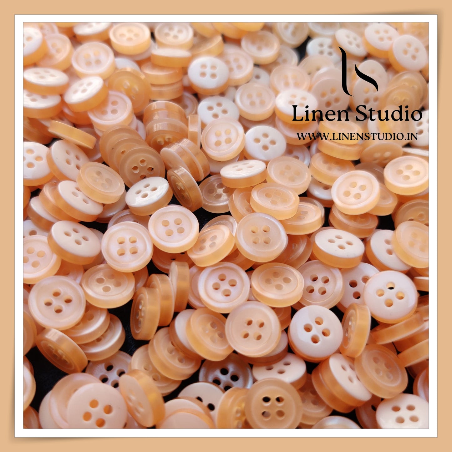 Round Rim 4 Hole Single Tone Shirt Buttons - P07A SG048 16L