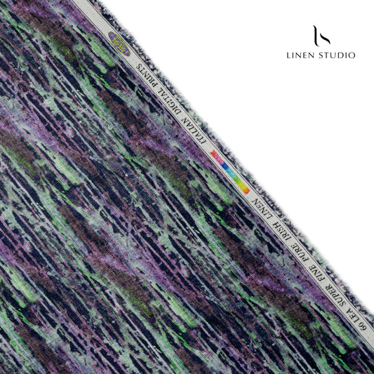 60 Lea Digital Printed Irish Linen Shirting - 0869 (30% SALE)