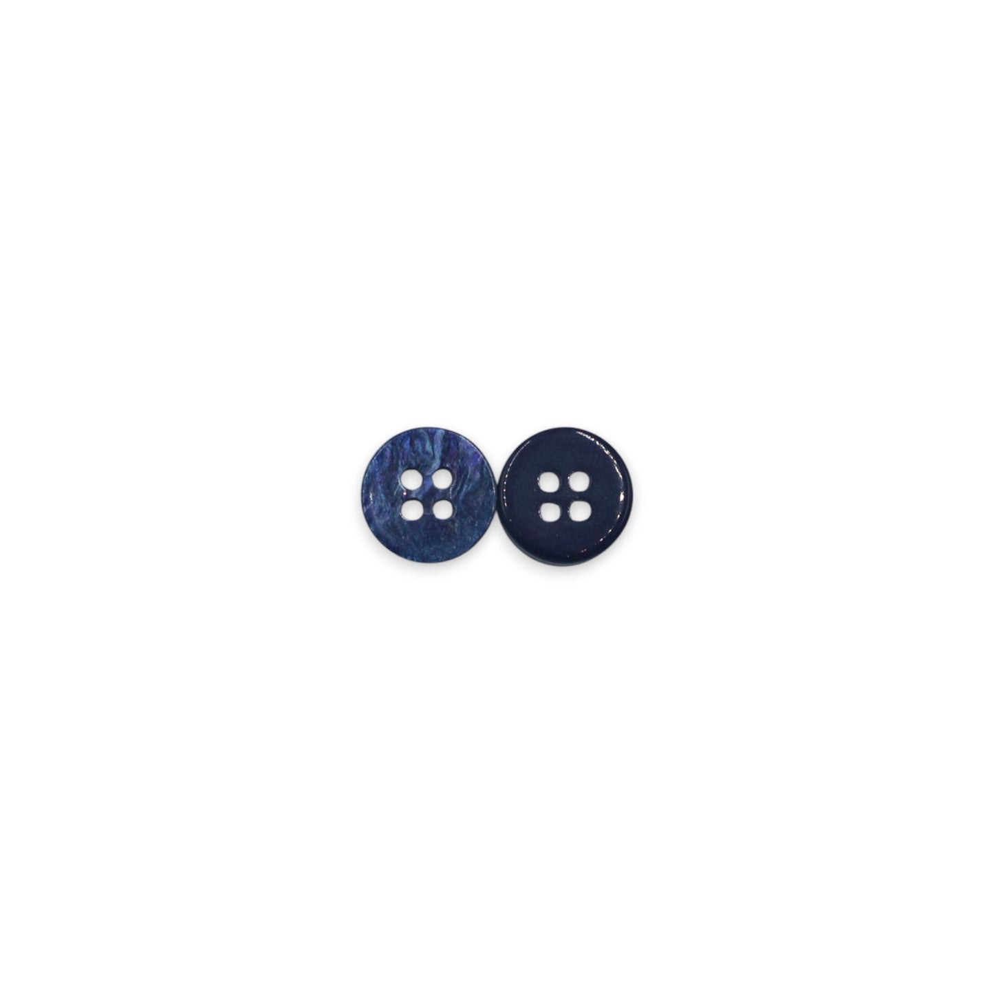 Round Rim 4 Hole Dark Blue Holographic Colour Fancy Shirt Buttons