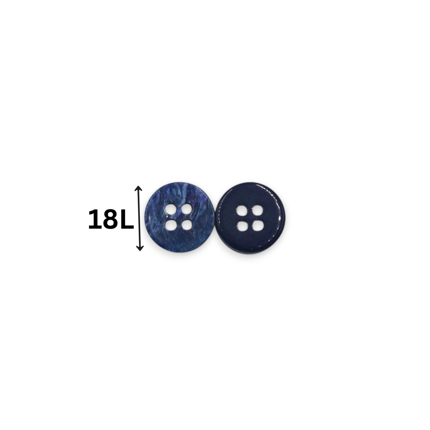 Round Rim 4 Hole Dark Blue Holographic Colour Fancy Shirt Buttons