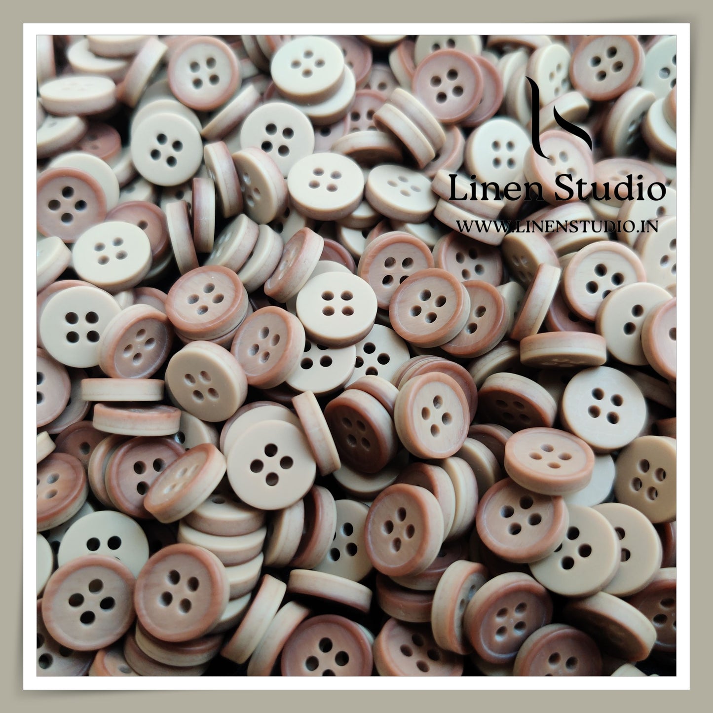 Round Rim 4 Hole Wood Imitation Shirt Buttons - P147 SG017 18L