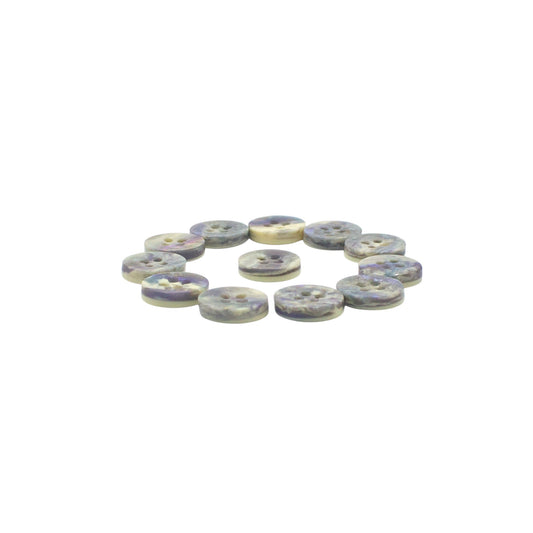 Round Rim 4 Hole Cream Holographic Colour Fancy Shirt Buttons