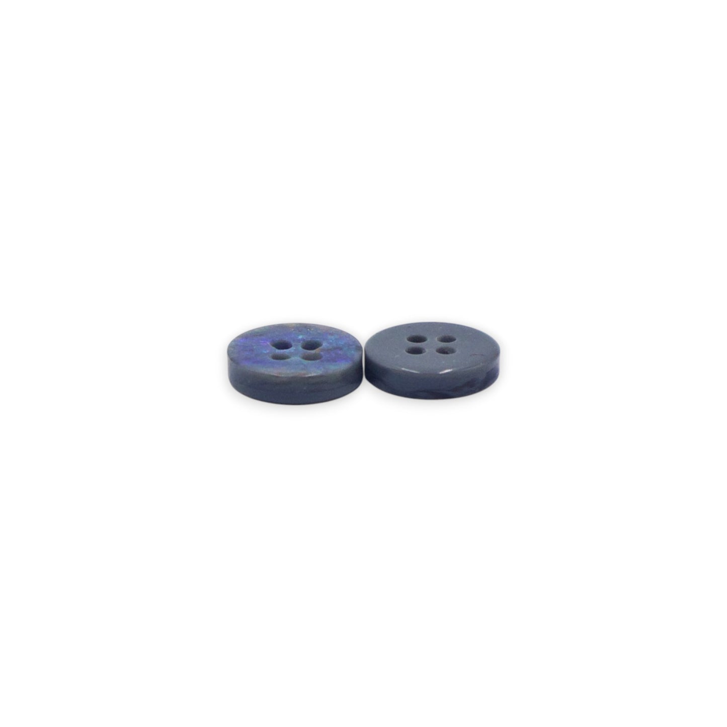 Round Rim 4 Hole Grey Holographic Colour Fancy Shirt Buttons