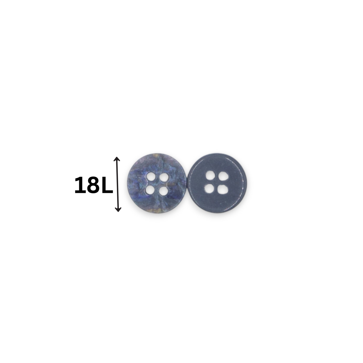 Round Rim 4 Hole Grey Holographic Colour Fancy Shirt Buttons