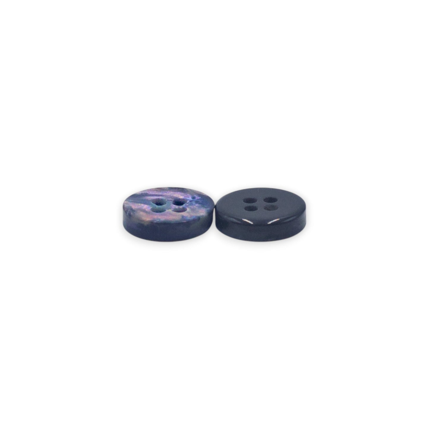 Round Rim 4 Hole Dark Grey Holographic Colour Fancy Shirt Buttons