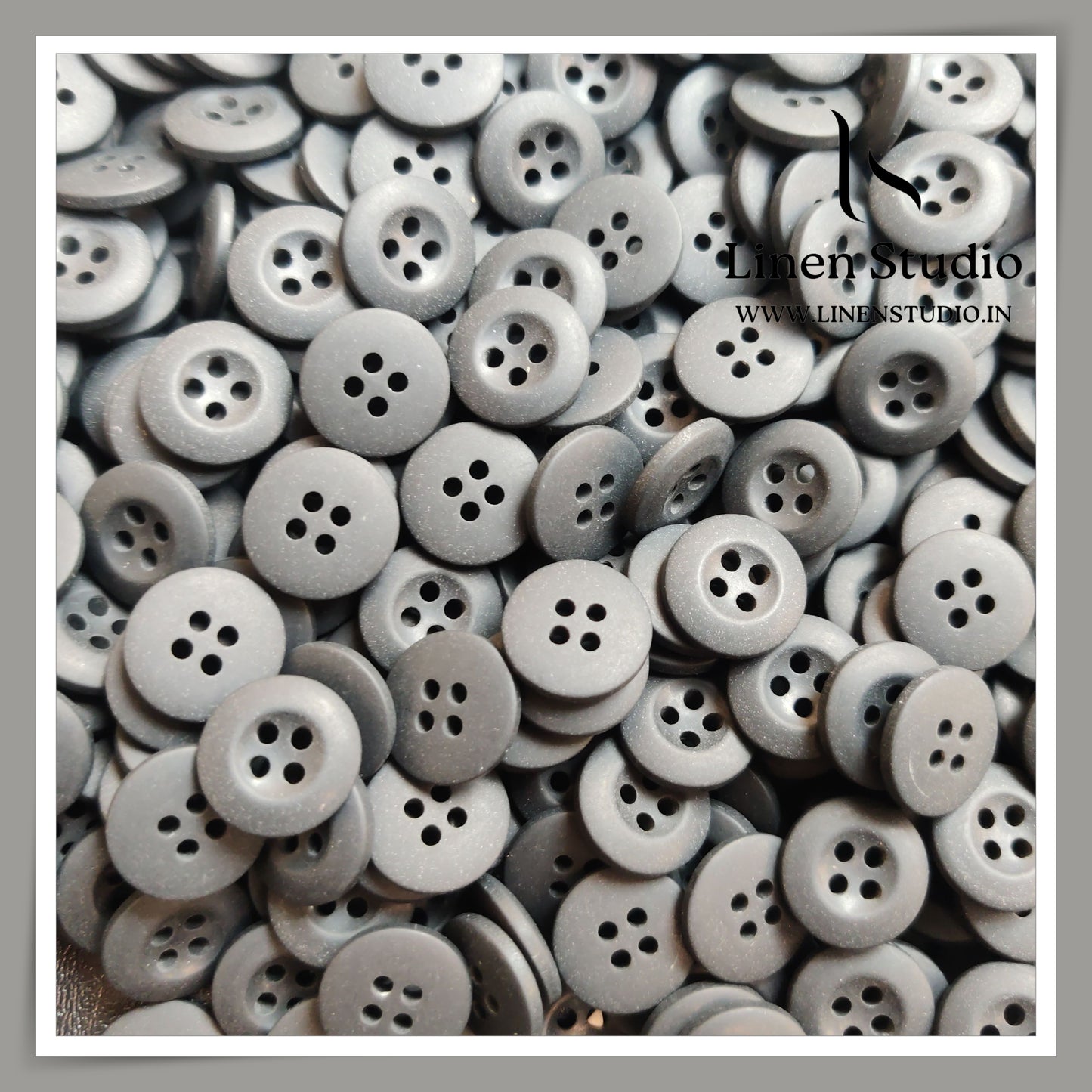 Round Rim 4 Hole Chalk Shirt Buttons - P254 Lead free SG025 24L
