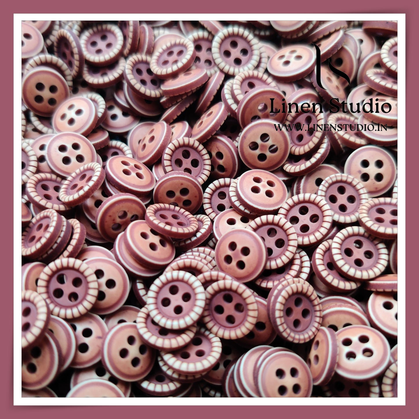 Round Rim 4 Hole Wood Imitation Shirt Buttons - P33F 18L(3)