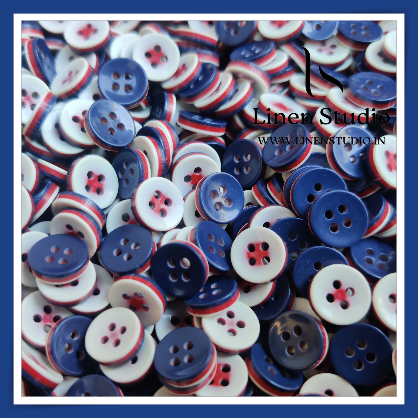 Round Rim 4 Hole Twin Colour Shirt Buttons - P34A SG002 18L