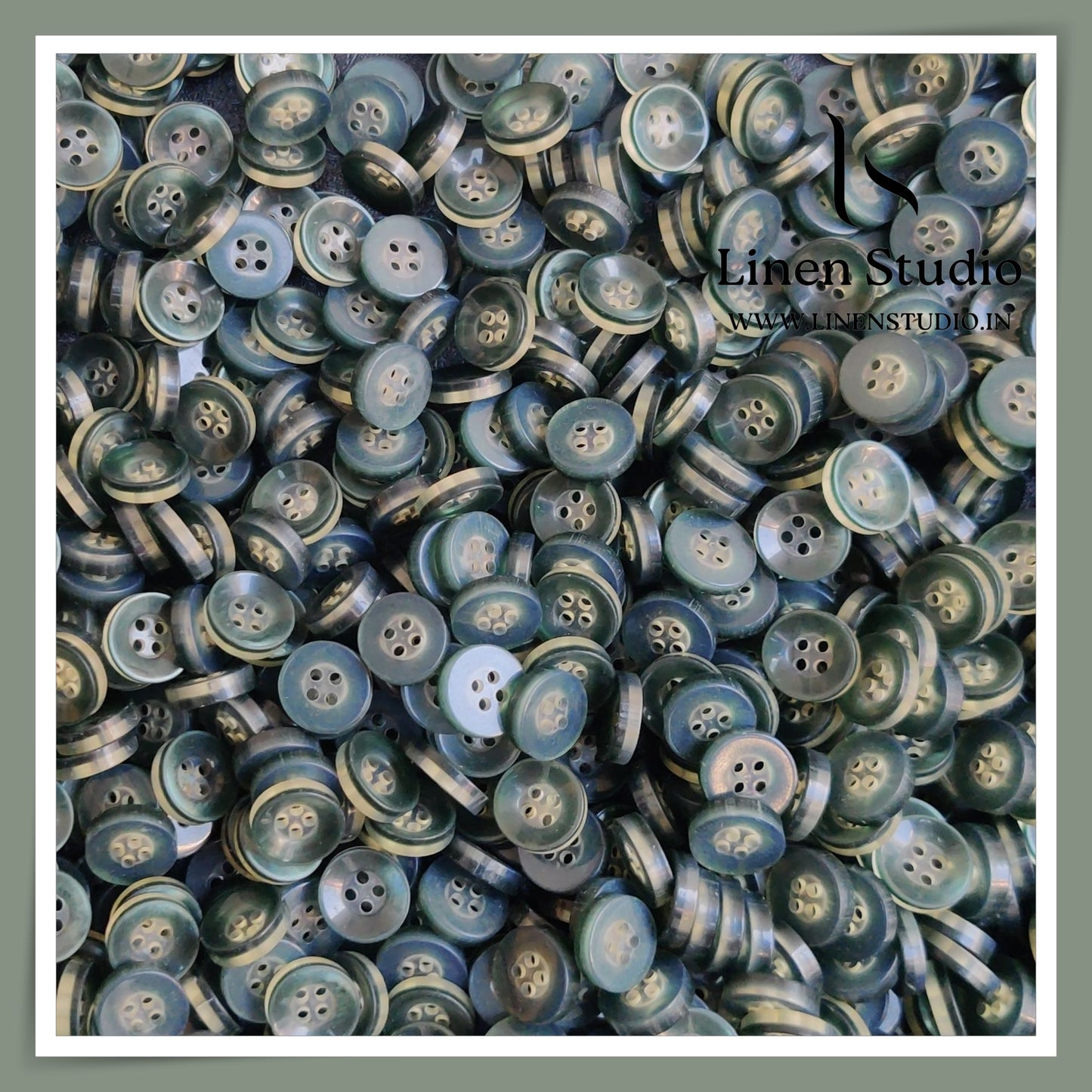 Round Rim 4 Hole Single Tone Shirt Buttons - P34C SG017 18L