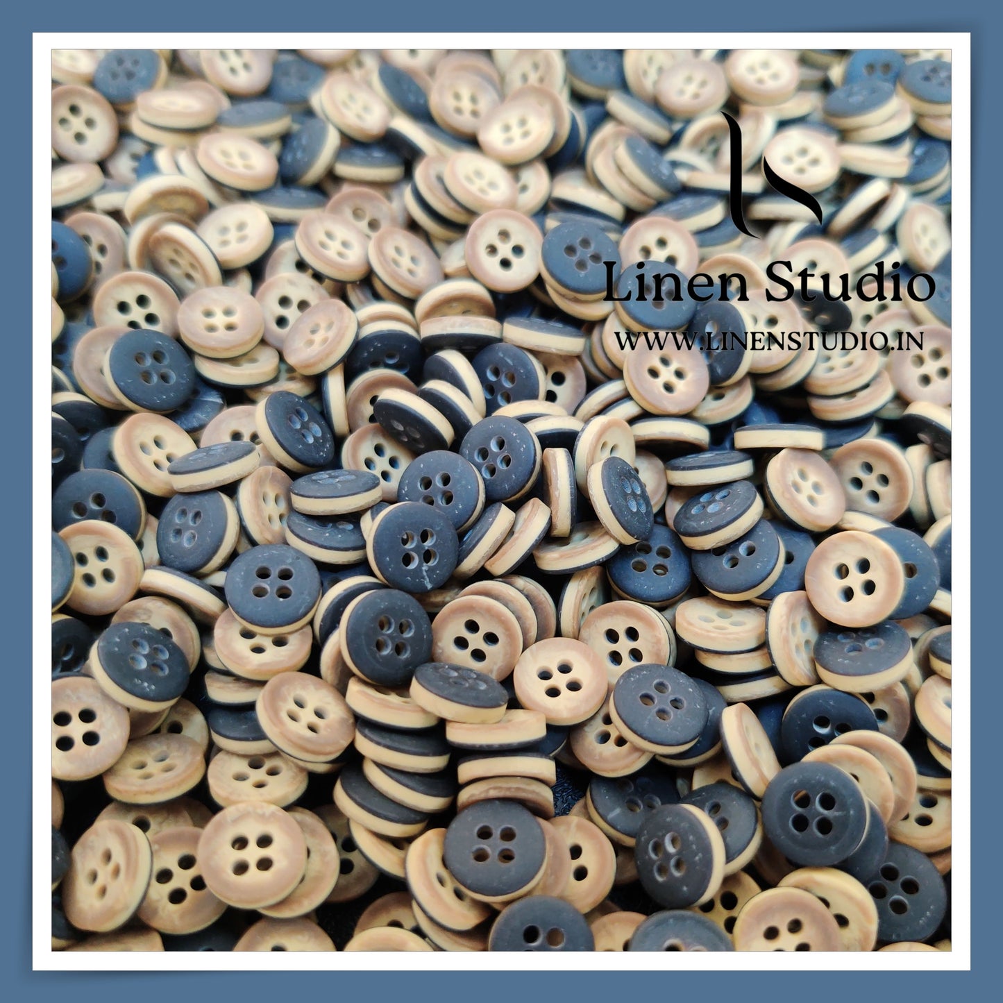Round Rim 4 Hole Wood Imitation Shirt Buttons - P34F SG023 14L
