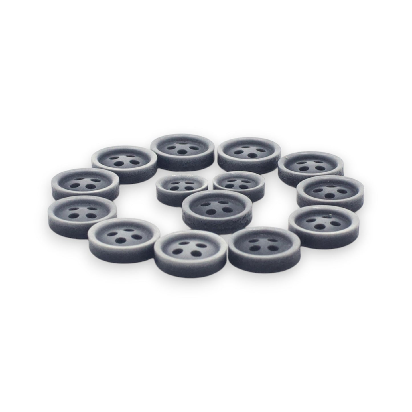 Round Rim 4 Hole Dark Grey / White Fancy Dual Tone Shirt Buttons (Big & Small)