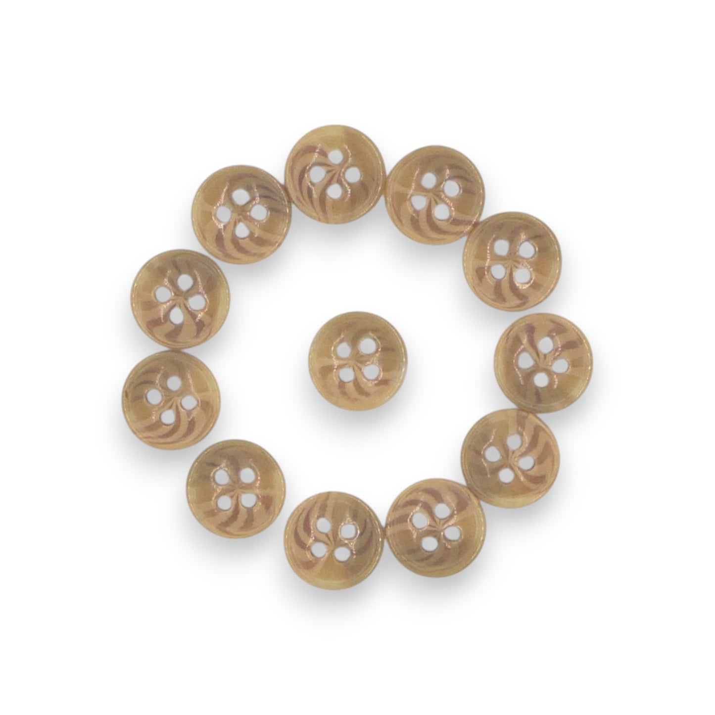 Round Rim 4 Hole Sand Dual Colour Fancy Shirt Buttons