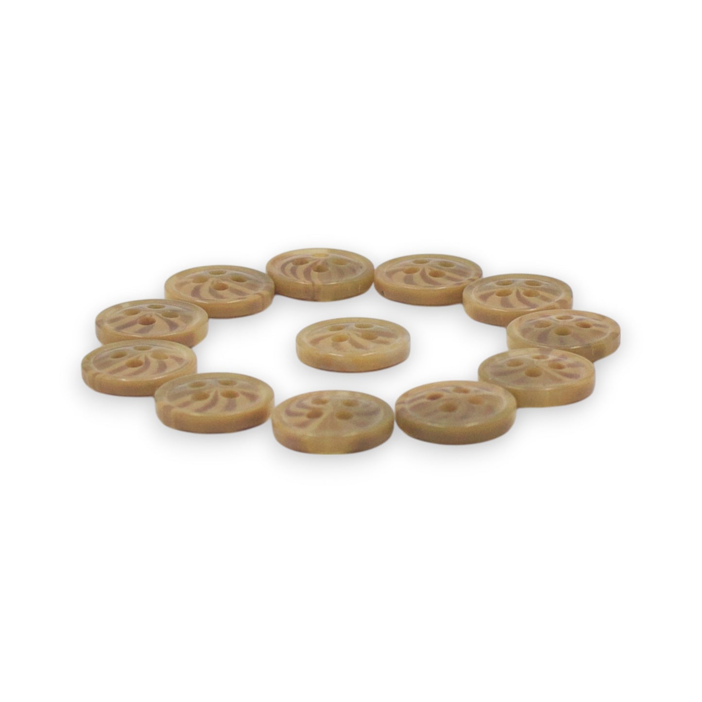 Round Rim 4 Hole Sand Dual Colour Fancy Shirt Buttons
