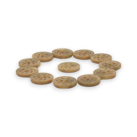 Round Rim 4 Hole Sand Dual Colour Fancy Shirt Buttons