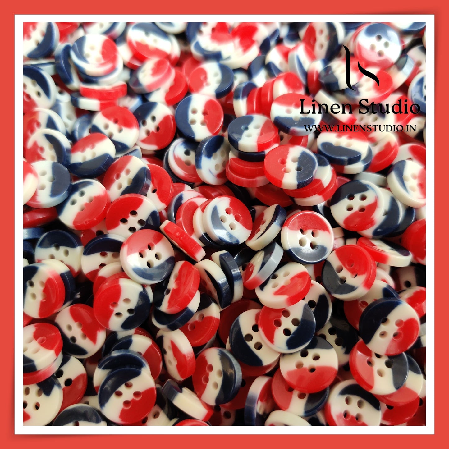 Round Rim 4 Hole Rod Shirt Buttons - P37J SG007 18L