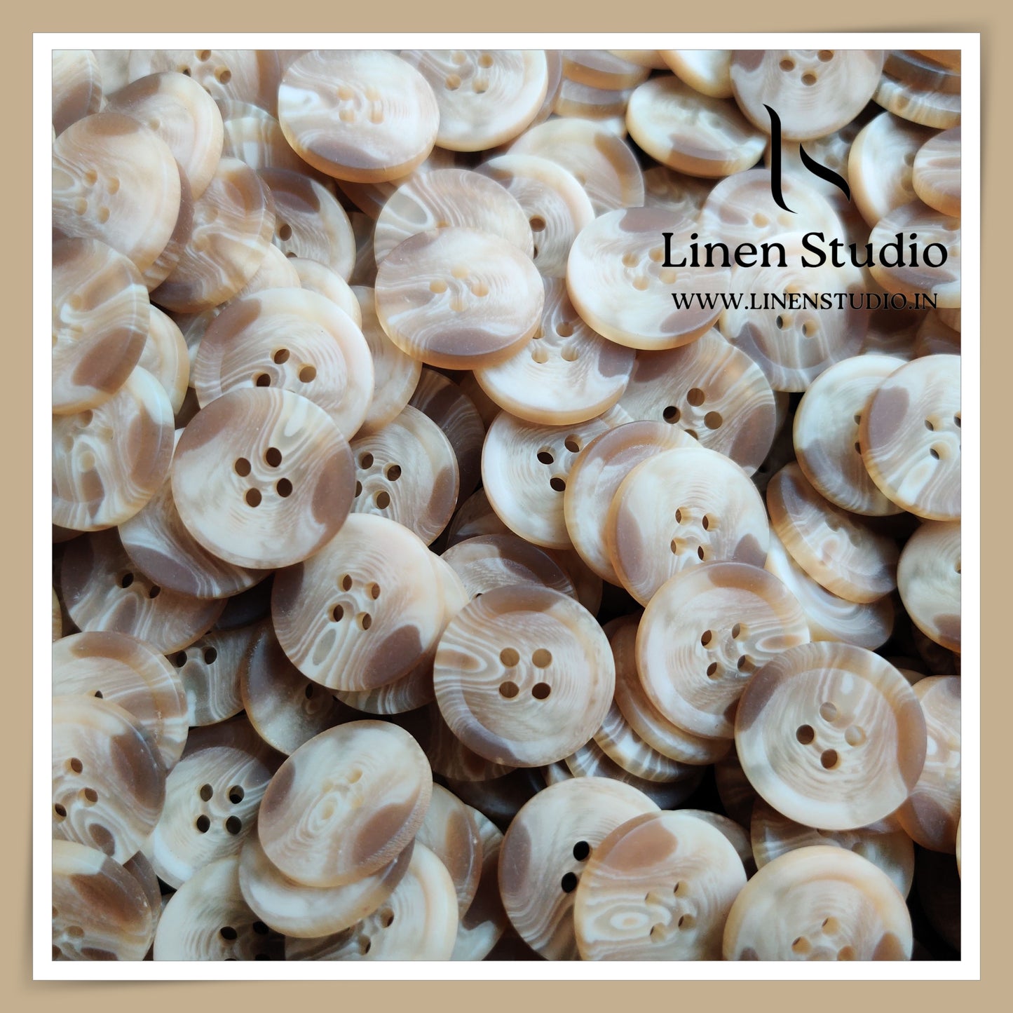 Round Rim 4 Hole Rod Shirt Buttons - P37K SG004 32L