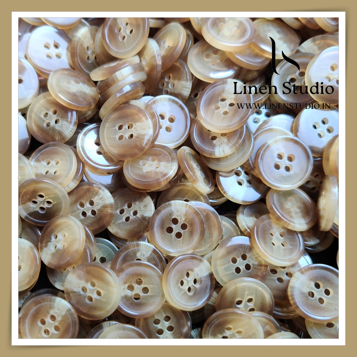 Round Rim 4 Hole Rod Shirt Buttons - P37K SG005 28L